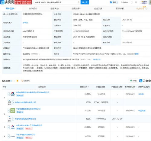 中国电建成立抽水蓄能公司 拓展旅游开发项目策划咨询业务